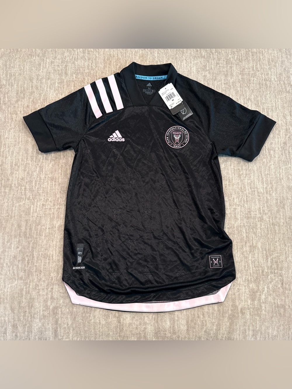 Mens Size Medium Adidas Inter Miami Authentic Jersey Away Inaugural Black EH8635